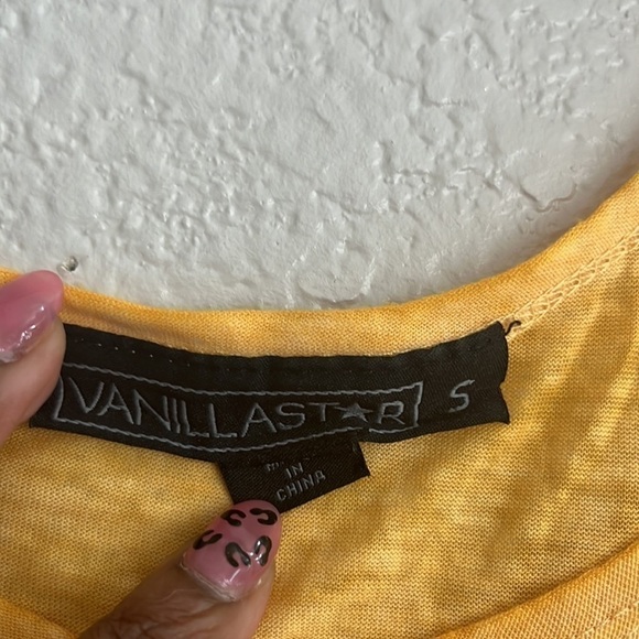 Vanilla Star Yellow Color Block Oversized Shirt Size Small - Picture 6 of 10